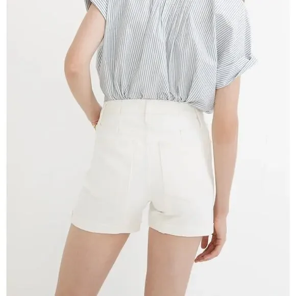 Madewell High-Rise Denim Shorts Tile White Stretch Women's 30 - Picture 5 of 11